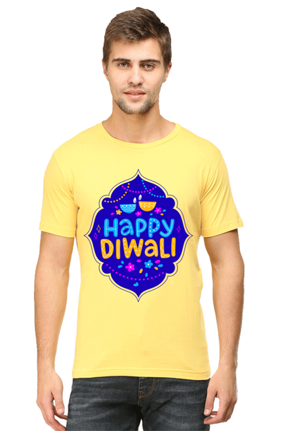 Happy Diwali Mens Pure Cotton Tshirt