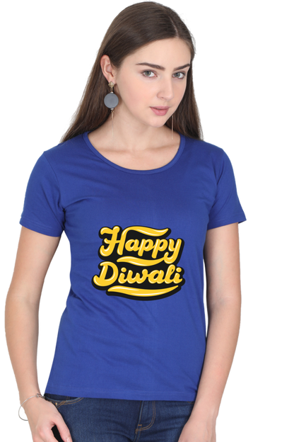 Happy Diwali Womens Pure Cotton Tshirt