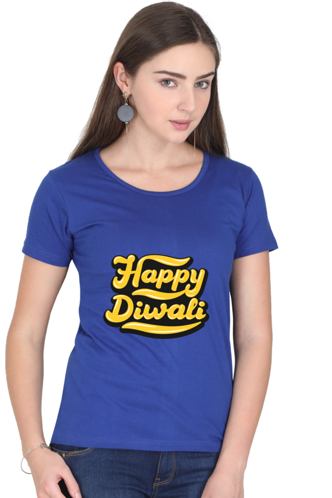 Happy Diwali Womens Pure Cotton Tshirt