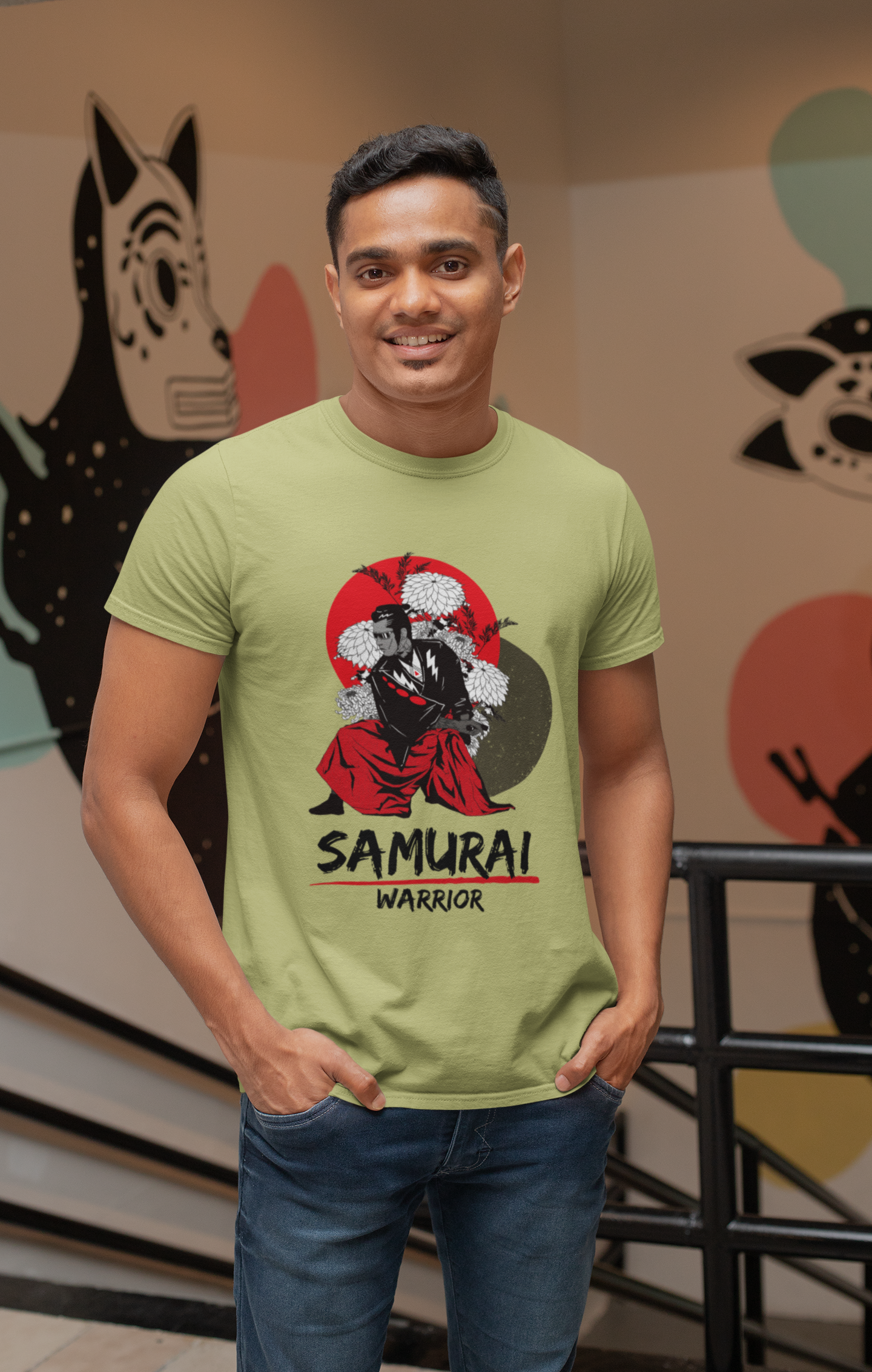 Samurai Warrior Pure Mens Cotton Tshirt