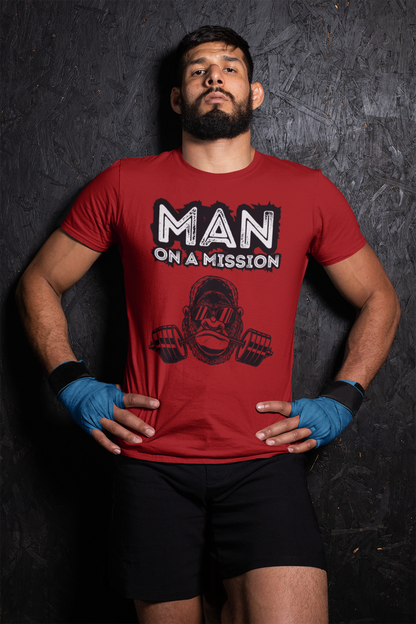 Man on a mission Mens Pure Cotton Tshirt