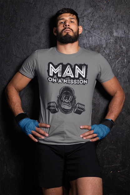 Man on a mission Mens Pure Cotton Tshirt